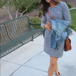 Blue and White Striped Madewell Dress